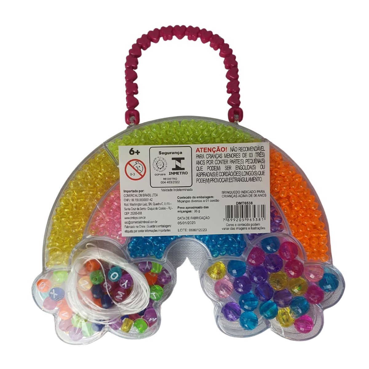 Kit Pocket Miçangas Colorida Arco Iris - DM Toys Kit Pocket Miçangas Colorida Arco Iris - DM Toys